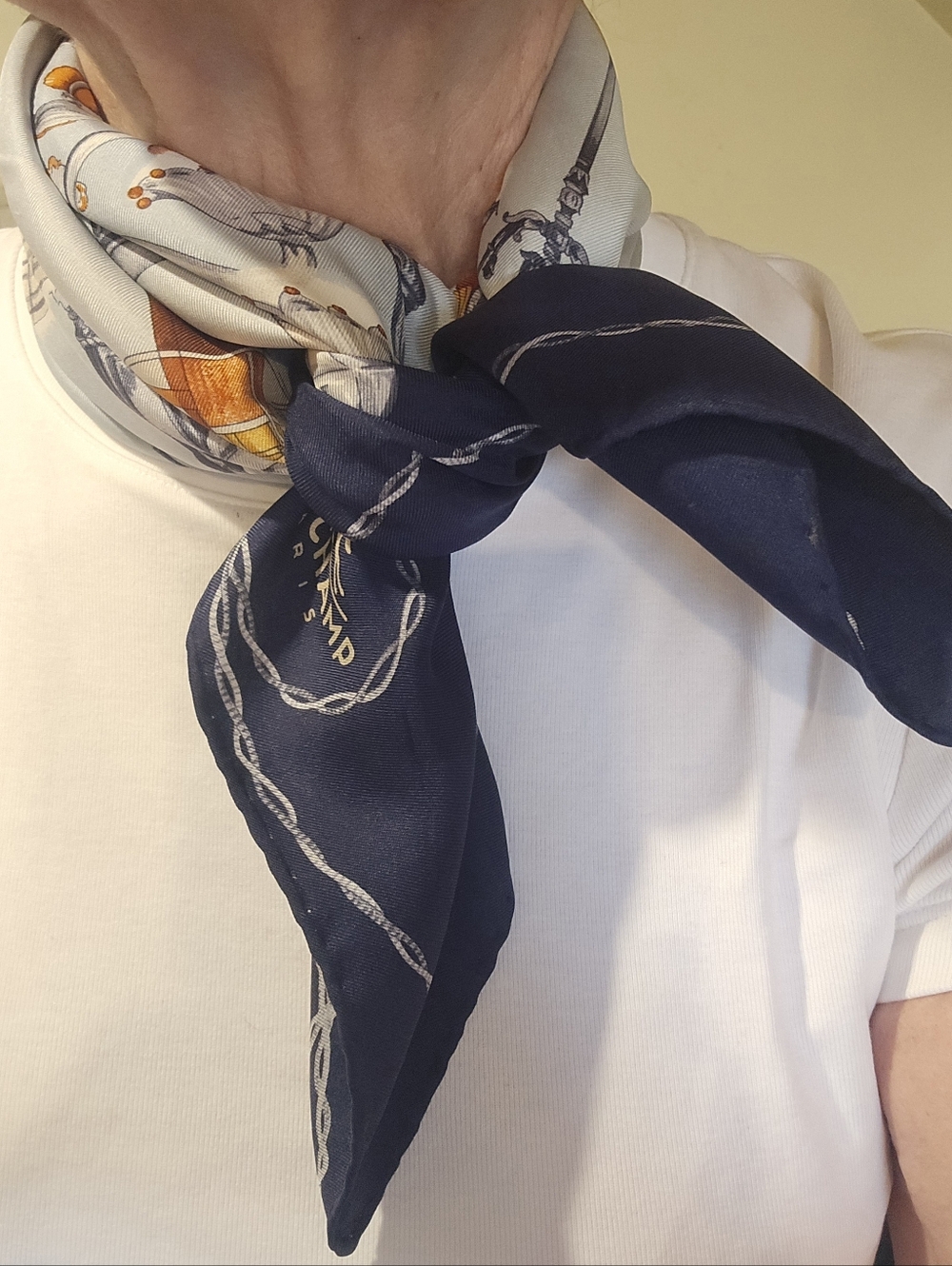 Longchamp 100% Silk 35x35 Scarf EUC - Picture 5 of 6